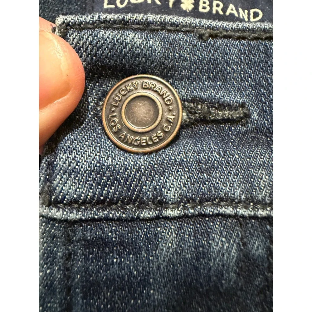 Lucky Brand 121 Slim Mens 36x32 Blue Dark Wash Denim Jeans 7MP1876